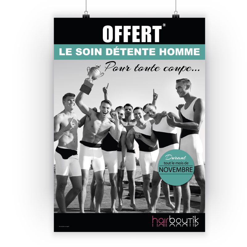 Affiche homme coiffure Hairboutik