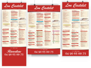 Affiche menu restaurant Lou castelet